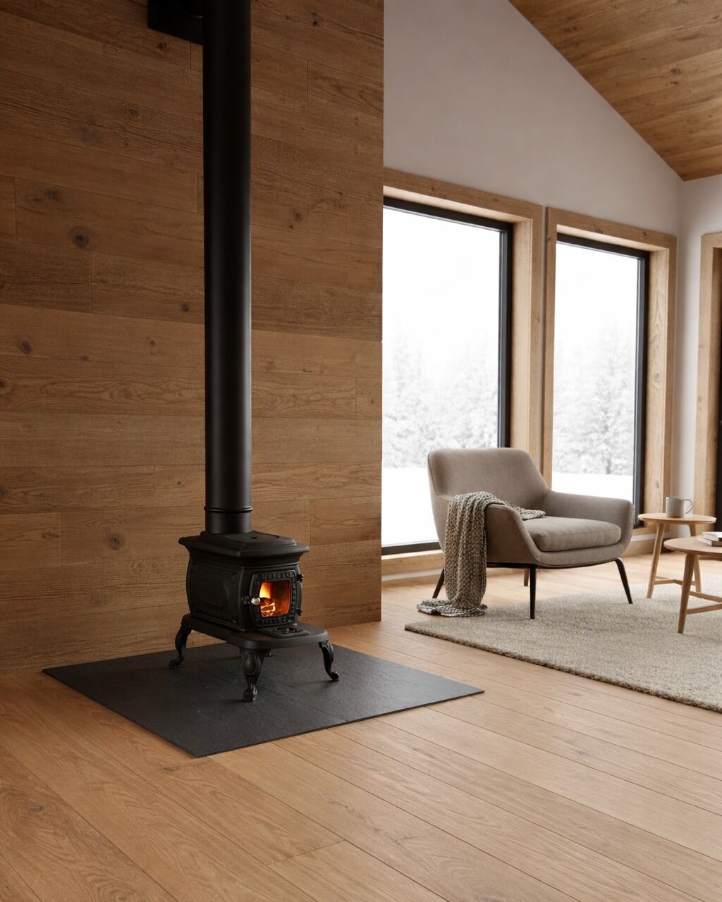 KD-1005C PİK DÖKÜM SOBA CAMLI